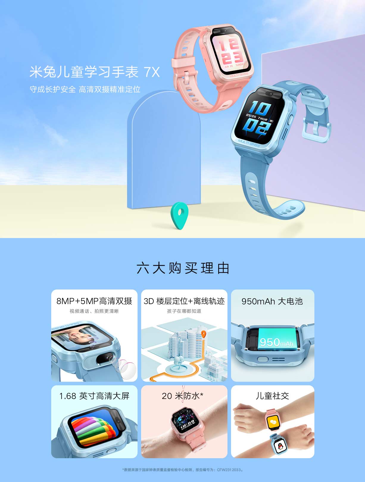 米兔儿童学习手表7X