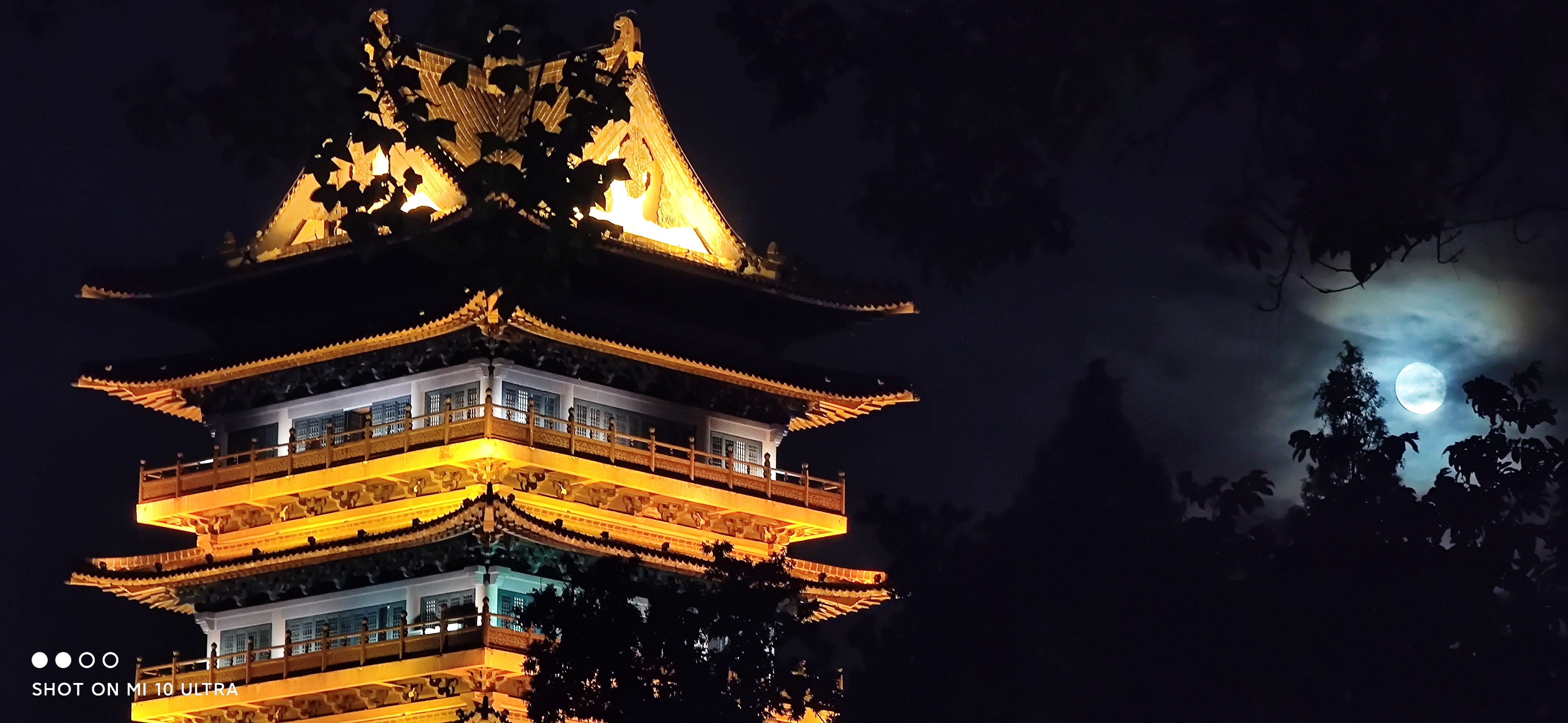 中国包公园清风阁夜景