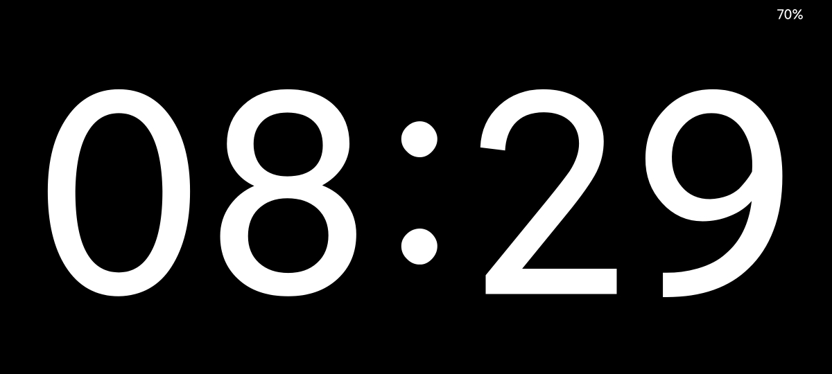 息屏时钟建议增加横屏全屏时钟,这样可以把手机当做一点钟表用,如图.